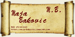 Maja Baković vizit kartica